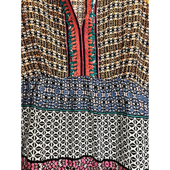 Ranna Gill Size XL V Neck Boho Sleeveless Panel Tank - Picture 2 of 8